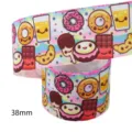 38mm Cartoon Dessert Print Grosgrain Ribbon DIY Handmade Craft Hair Bows Accessories - Gradient Donut (M-21723-1169)