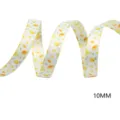 10mm Zitronen bedrucktes Band für DIY Handwerk, Haarschleifen und Handyzubehör. - Weißer Hintergrund Gelbe Zitrone Stil (M-21603-766)