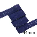 44mm navy blue hollow floral ribbon trim for DIY crafts, bows, and gift wrapping. - 1 Yard / Dark Blue
