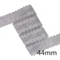 44mm Grey Hollow Lace Ribbon DIY Craft Bow Grosgrain Trim Sewing Material Accessory - 1 Yard / Gray