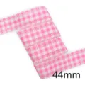 Cinta a cuadros rosa y blanco 44mm de ancho con borde de encaje para manualidades DIY - 1 Yard / Gingham Rosa y Blanco (CP13)