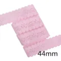 Nastro di pizzo floreale cavo rosa 44mm rifinitura in tessuto per fai da te e fiocchi - 1 Yard / Rosa