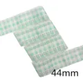 Cinta de cuadros verde de 44mm de ancho con borde de encaje para lazos y manualidades DIY. - 1 Yard / Gingham Verde y Blanco (CP16)
