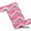 Nastro cavo a trasferimento termico sfumato colorato 44mm di larghezza per fiocchi e decori. - 1 Yard / Sfumatura Arcobaleno 1