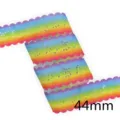 Nastro grosgrain con fiori bifacciali cavi a trasferimento termico sfumato colorato 44mm - 1 Yard / Sfumatura Arcobaleno 2
