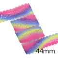 Nastro floreale cavo con trasferimento termico sfumato colorato da 44mm per fai da te. - 1 Yard / Sfumatura Arcobaleno 4