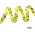 10mm gelbes ananas bedrucktes band für diy telefonbänder, haarschleifen zubehör und basteln. - Gelber Hintergrund Grünes Blatt Ananas Stil (M-21603-767)