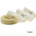 Gold stamped sheer ribbon 16mm organza ribbon for DIY gift packaging crafts hair bow - 10 Yards / Letter Pattern (3#)
