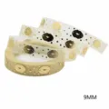 Gold-stamped sheer organza ribbon with lip pattern, 9mm width for gift wrapping and hair bows. - 10 Yards / Lip Pattern (4#)