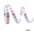 9mm patriotic ribbon red and blue starburst print white fabric for diy crafts decor - White Background With Red And Blue Star Fireworks Pattern (201226) / 100 Yards Per Pack