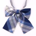 Nœud papillon à carreaux uniforme JK, accessoire de col style collège bleu et blanc. - Modèle 1