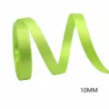 Ruban satin vert clair 10mm de large pour nœuds DIY emballage cadeau et décoration de fête - 550# Vert Uni