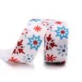 Vista dettagliata del nastro bianco da 25mm con fiocchi rossi e blu per decorazioni fai da te. - Stile 1#(1#) / Taglia 100