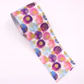 75mm wide grosgrain ribbon with colorful dots and gold snowflake print for DIY hair bows. - 100 Yards/Pack / Colorful Ball Pattern