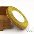 Gold glitter ribbon roll for clothing accessories, DIY hair bows, and gift wrapping. - 10mmx25 Yards / Gold (003)