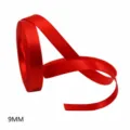 Red satin ribbon roll 9mm width fabric craft sewing gift wrapping decorative ribbon trim. - Red Satin (201226)