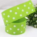Nastro gros grain a pois 38mm per fiocchi capelli confezione regalo decorazione festa - 5 Yard/Rotolo / Verde Fresco