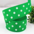 Nastro Grosgrain Pois Verde 38mm per Fiocchi Capelli Confezione Regalo Festa DIY - 5 Yard/Rotolo / Verde