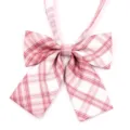 Nœud papillon à carreaux rose et blanc uniforme JK style collège col mignon - Style 9
