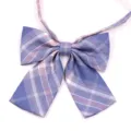 Nœud papillon d'uniforme JK à carreaux bleu rose, accessoire de col mignon pour chemise. - Style 11
