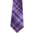 Cravate à carreaux violette cravate tartan élégante pour tenue quotidienne et uniforme. - Style 14#