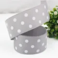 Nastro grosgrain grigio a pois bianchi, 38 mm di larghezza per fiocchi, confezioni e decorazioni. - 5 Yard/Rotolo / Grigio