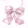 Nœud papillon écossais rose pour uniforme JK avec sangle réglable, accessoire de chemise. - Style 15#