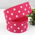 Nastro grosgrain rosa a pois da 38mm per bellissimi fiocchi e confezioni regalo. - 5 Yard/Rotolo / Rosa chiaro