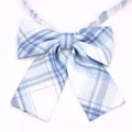 Nœud papillon d'uniforme JK à carreaux bleus, accessoire de col de chemise scolaire. - Style 19#