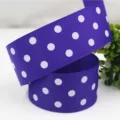 Nastro Grosgrain a Pois Viola 38mm di Larghezza per Fiocchi per Capelli e Confezioni Regalo - 5 Yard/Rotolo / Viola