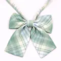 Nœud papillon d'uniforme JK à carreaux verts, accessoire de chemise style collège. - Style 27#