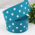 Nastro grosgrain a pois blu da 38mm per fiocchi, confezioni regalo e decorazioni per feste. - 5 Yard/Rotolo / Blu