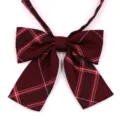 Nœud papillon à carreaux bordeaux style JK, cravate ruban d'école japonaise pour tous les jours. - Style 37#