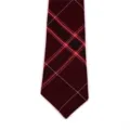 Cravate écossaise bordeaux avec motifs à carreaux blancs et rouges pour uniforme scolaire. - Style 38#