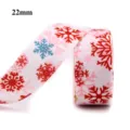 Christmas snowflake ribbon detail, 22mm white fabric ribbon close up for gift wrapping. - Size 10 / 2# (22mm)