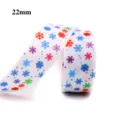 Ruban gros-grain de Noël de 22mm avec imprimé flocon de neige coloré pour emballage cadeau. - 6# (22mm)