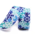 Dettaglio del nastro con fiocco di neve blu motivo chiaro per confezioni regalo e decori. - Stile 10#(10#)