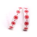 Ruban de Noël 10mm Flocon de Neige Rouge Ruban Gros-Grain Blanc pour Emballage Cadeau - Style 3 - 100 Yards