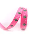 Ruban de Noël rose 10mm gros-grain imprimé sapin pour emballage cadeau décoration fête - Style 4 - 100 Yards