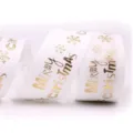 Christmas grosgrain ribbon with gold foil snowflake and letters for gift wrapping packaging. - White Gold Letters (5#) / 25mm*10 Yards