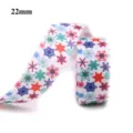 22mm Christmas Ribbon Colorful Snowflake Printed Grosgrain Fabric for DIY Gift Wrapping - Size 10 / 4# (22mm)