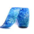 25mm blue snowflake grosgrain ribbon for DIY hair bows, gift wrapping and holiday decorations. - 11# Blue White Green Snowflake