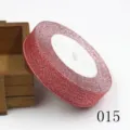 Red glitter ribbon roll for gift wrapping, crafts, and DIY hair accessories making. - Red Glitter Style (015)