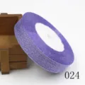Purple glitter metallic ribbon roll for DIY crafts, bows, and gift wrapping supplies. - Purple Glitter Style (024)