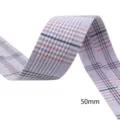 Blue pink plaid ribbon 50mm wide fabric decorative band for DIY crafts and hair bows - Blue Pink Plaid (1651) / 50mm