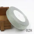 Sparkling metallic glitter ribbon roll for DIY hair bows and craft decoration 20mm - Silver Green Glitter Style (028)