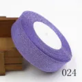 Lila Glitzerband Rolle 25mm schimmerndes Stoffband fuer DIY Handwerk Haarschleifen Geschenkverpackung - 25 Yards / Stil 024 Violett