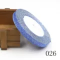 Nastro glitter blu larghezza 10mm, rifinitura metallica brillante per fiocchi e cucito fai da te. - 10mmx25 Yard / Blu Argento (026)