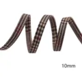 10mm kariertes Band doppelseitig braun Hahnentritt Stoff DIY Schleife Haarschmuck Basteln - Braun Beige Rot Hahnentritt (1635)