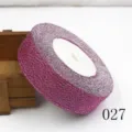 Glänzendes Samtband 25mm violetter Glitzerstoff für DIY Haarschleifen und Nähhandwerk. - 25 Yards / Stil 027 Purpurrot